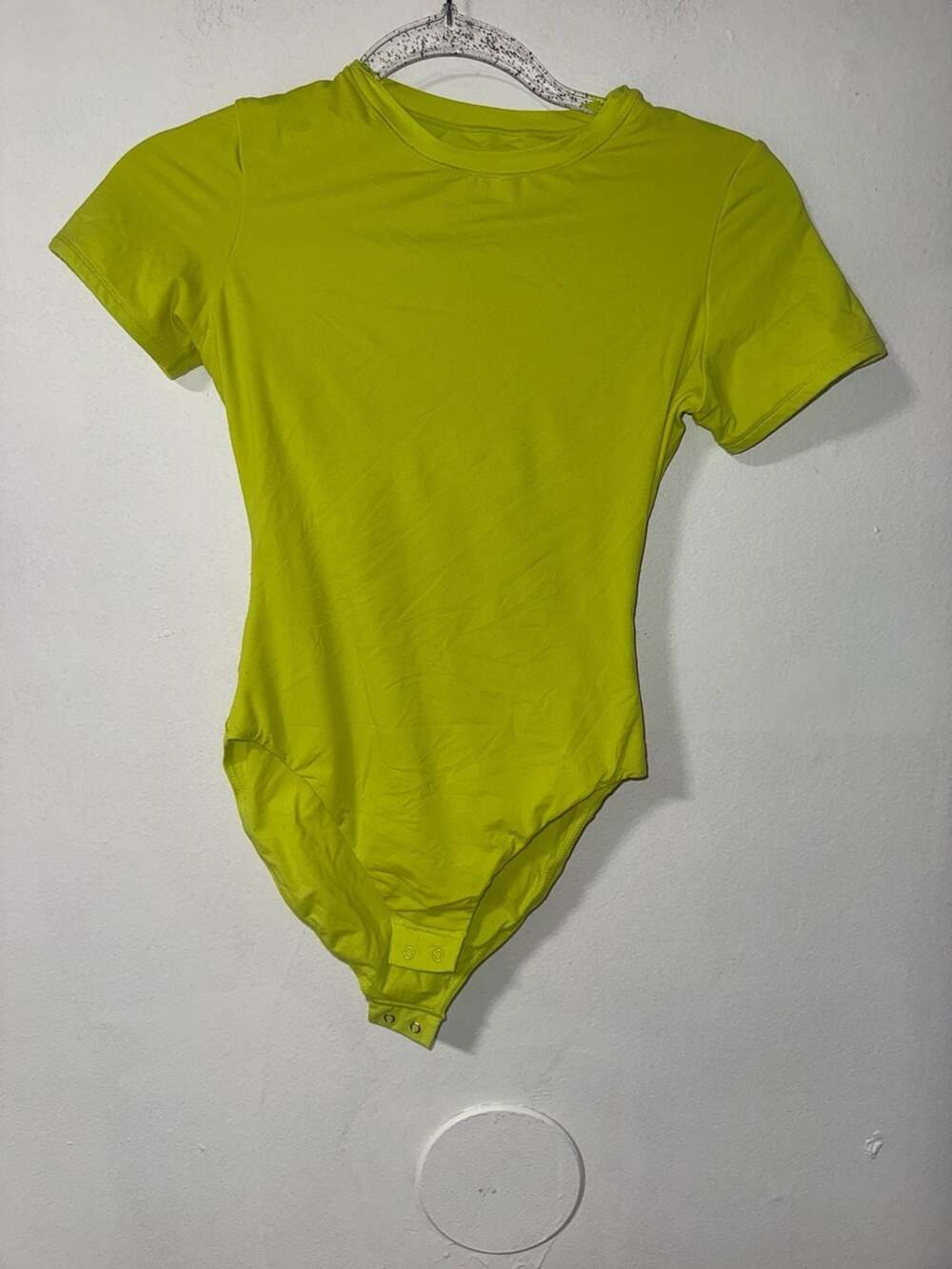 SKIMS Neon Yellow Short Sleeve Bodysuit